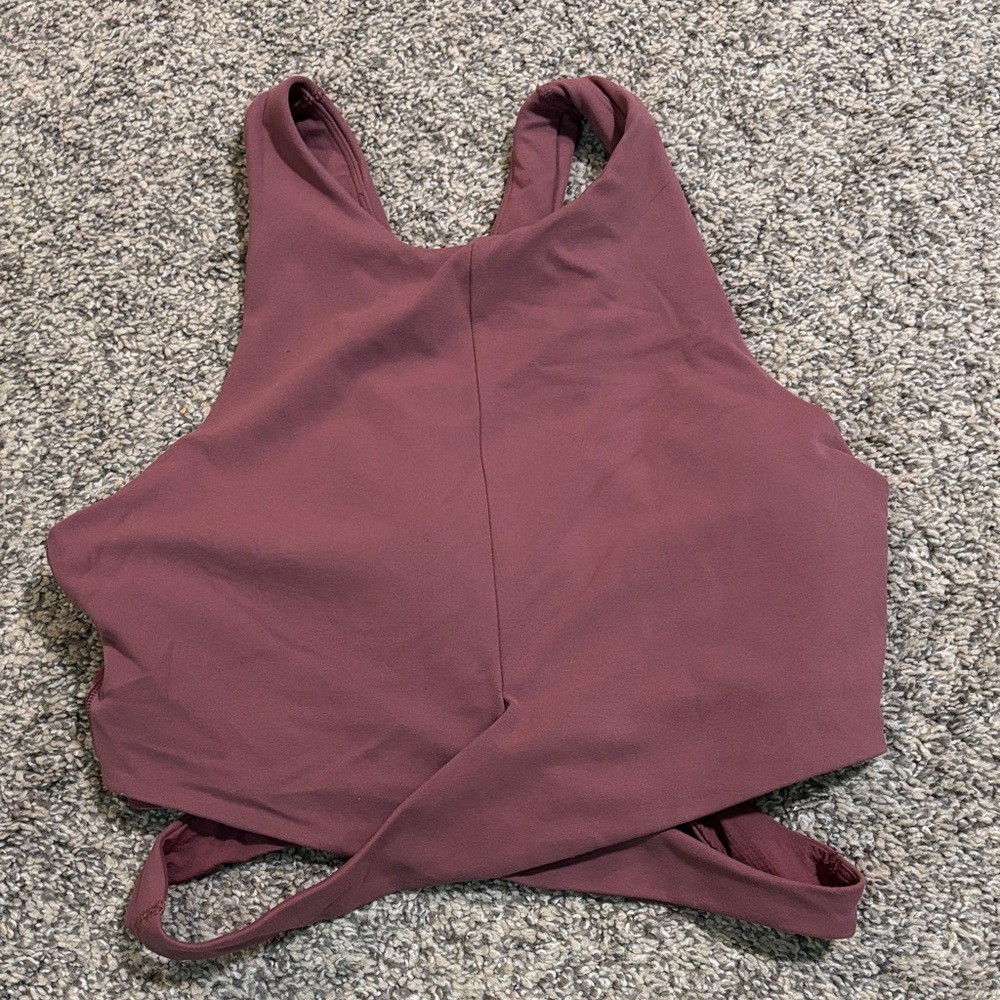Athleta Dusty Mauve High-Neck Cropped Workout Tank